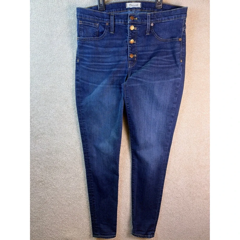 Madewell Jeans Women's‎ 32T (Fits 34x31) Blue Denim High Rise Skinny Button Fly